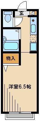 第2フラワービル(1K/2階)の間取り写真