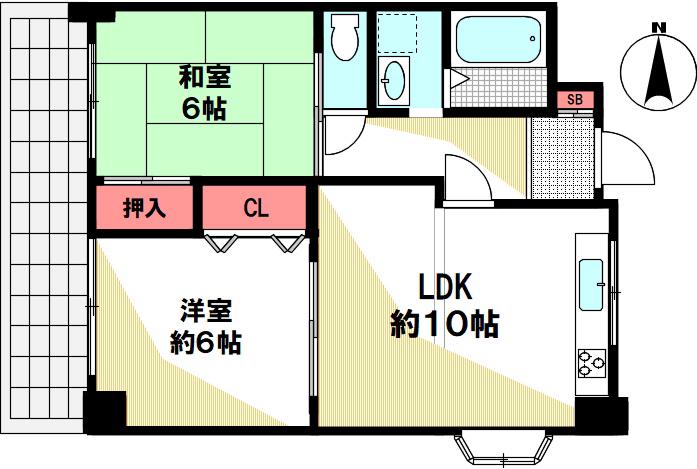 アドバン王子II(2LDK/3階)の間取り写真
