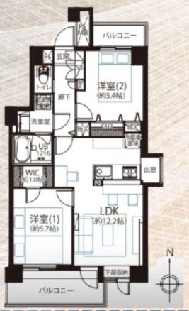 フェイム池袋西(2LDK/5階)の間取り写真