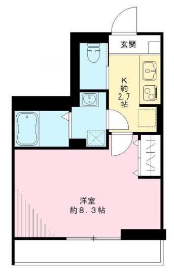 サウスクリーク大鳥居(1K/3階)の間取り写真