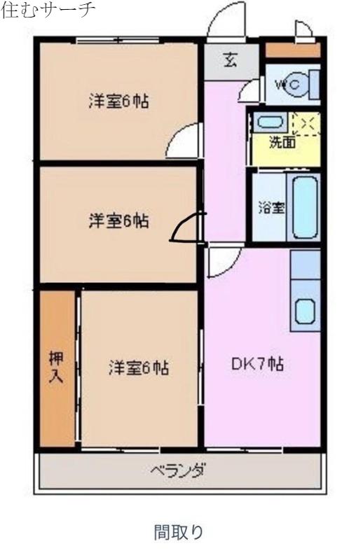 レジデンスときわ(3DK/3階)の間取り写真