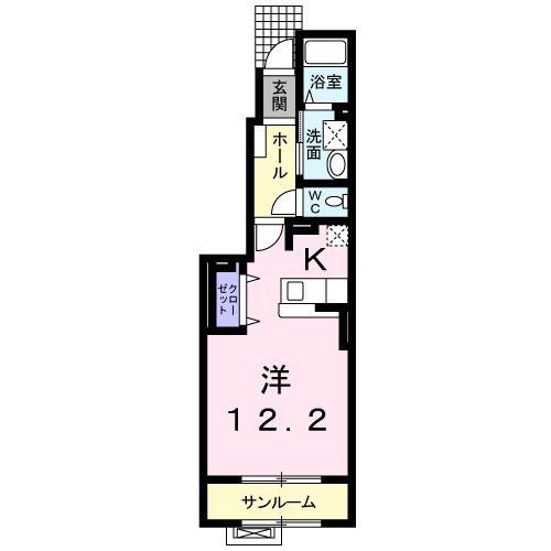 ブリーズ・アルカディアI(ワンルーム/1階)の間取り写真