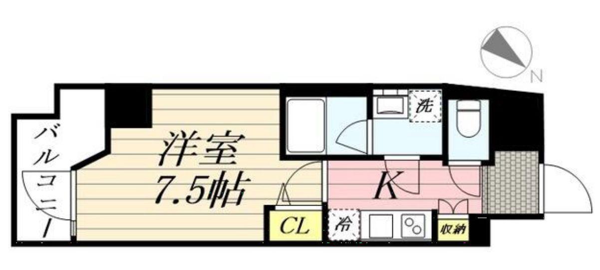 GRAN PASEO麻布十番(1K/13階)の間取り写真