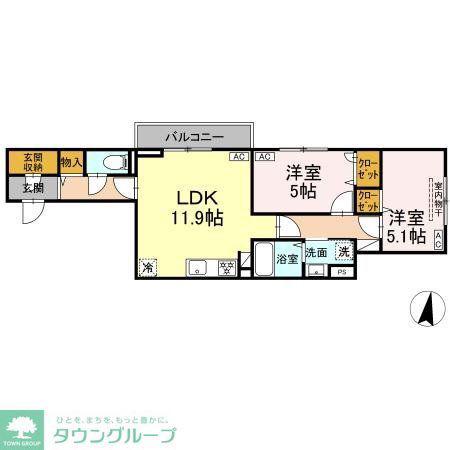 セレスティア向山(2LDK/3階)の間取り写真