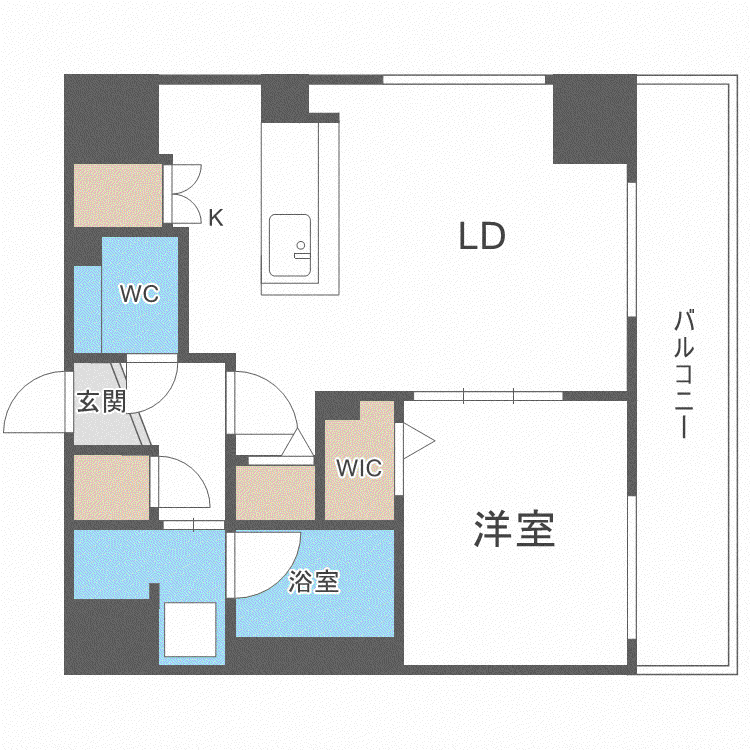 NCウイング白石(1LDK/7階)の間取り写真