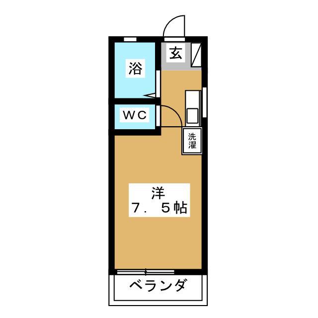 ロジュマンパレス(ワンルーム/3階)の間取り写真