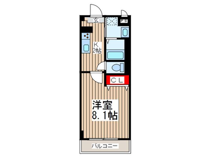 マンション グロリア(1K/2階)の間取り写真
