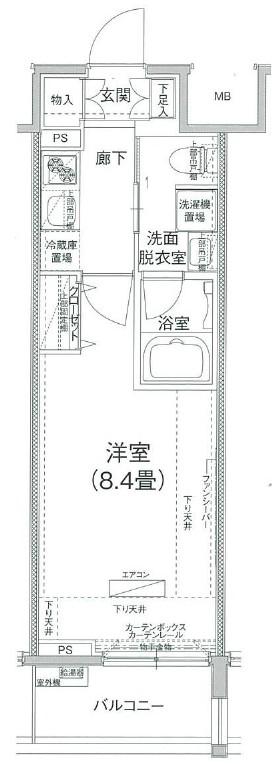 アイル芝浦東京ベイ(1K/10階)の間取り写真
