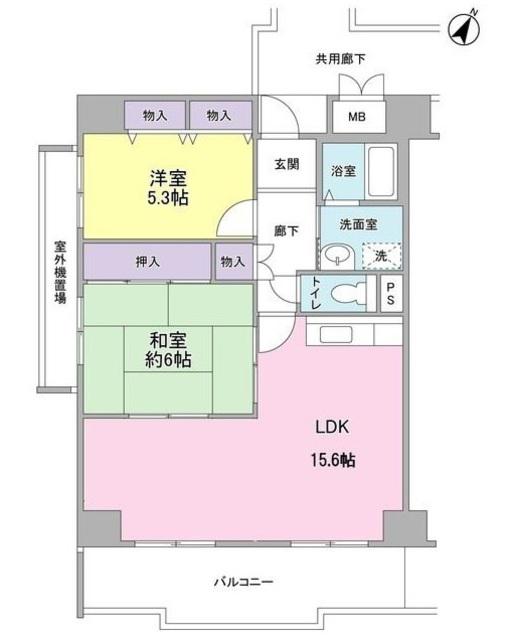 ポルト堺I(2LDK/1階)の間取り写真