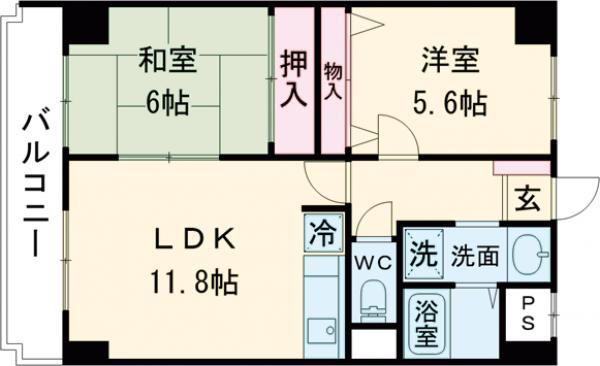 ウエストポート(2LDK/5階)の間取り写真