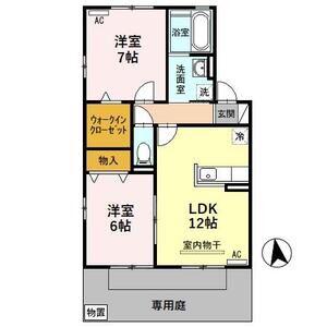 サニーコート C棟(2LDK/1階)の間取り写真