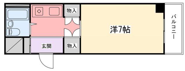 花影中村コーポ(ワンルーム/5階)の間取り写真