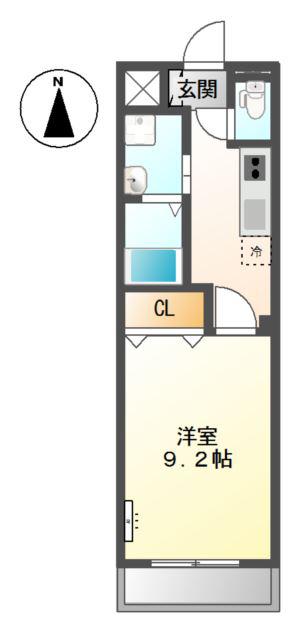 グレーシア・K(1K/2階)の間取り写真