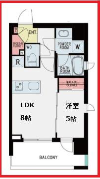 ピアース千代田東神田(1LDK/7階)の間取り写真