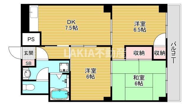 レジデンス・ハイビレッジ(3DK/10階)の間取り写真