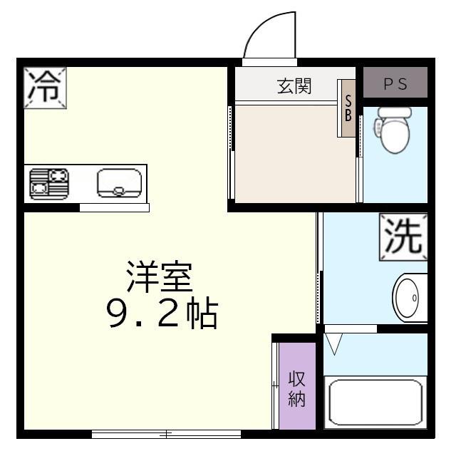 アイビー川越(ワンルーム/2階)の間取り写真