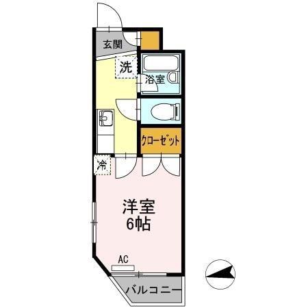 平成第二ビル(1K/2階)の間取り写真