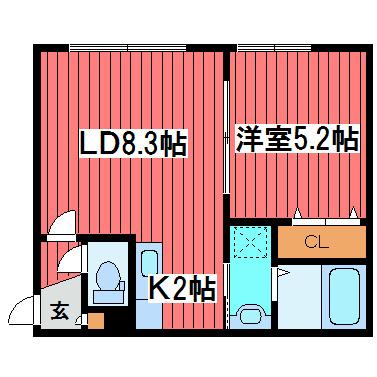 CONFORT1(1LDK/4階)の間取り写真