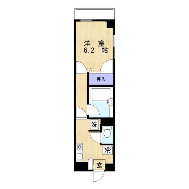 エルミタージュIII(1K/4階)の間取り写真