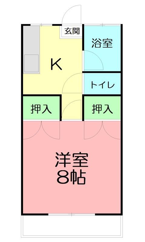 第三湘南ハイツ(1K/1階)の間取り写真