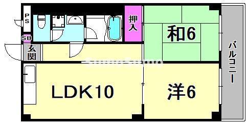 ローレルハイム(2LDK/3階)の間取り写真