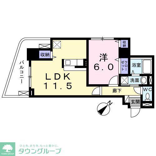 パーク スクエア(1LDK/5階)の間取り写真