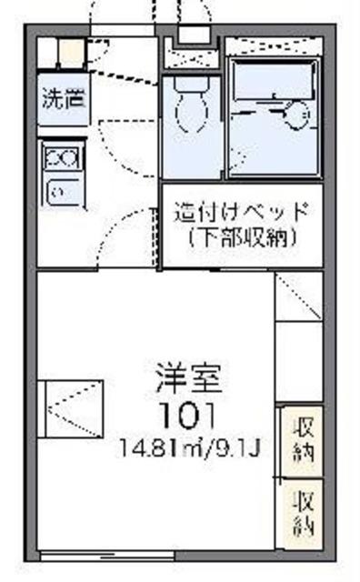 レオパレス南久が原(1K/1階)の間取り写真