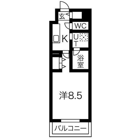 リシュドール名駅南(1K/5階)の間取り写真