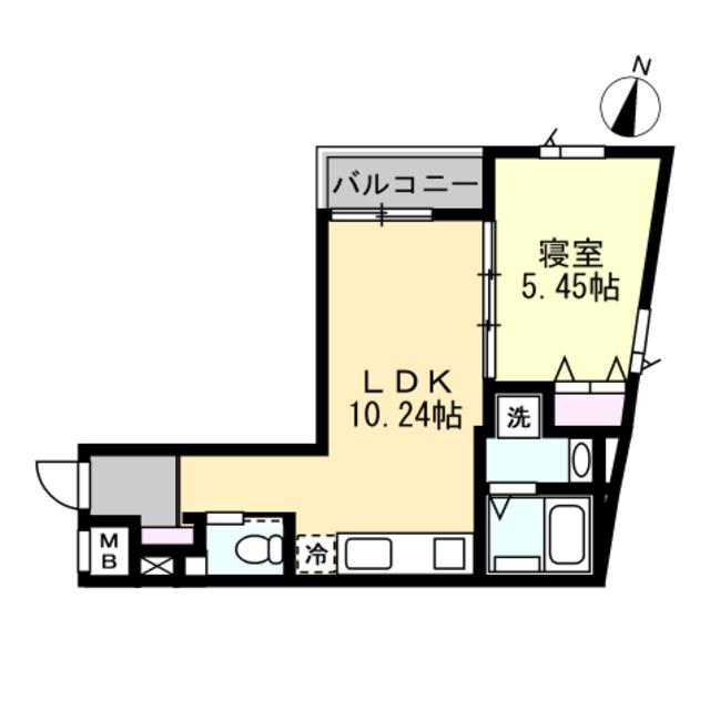 ANQI神宮前(1LDK/1階)の間取り写真