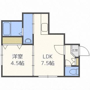 サンフラワー(1DK/3階)の間取り写真