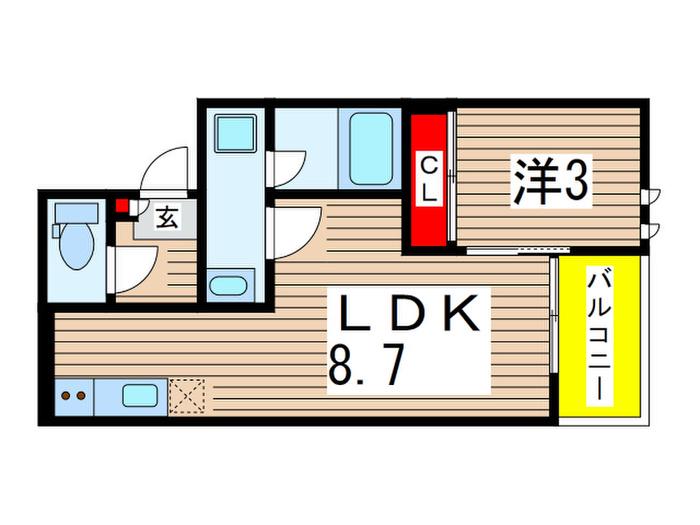 REGALEST ASTERMN(1LDK/3階)の間取り写真