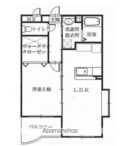 やまびこ夢マンション(1LDK/3階)の間取り写真