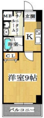 R-IIコート(1K/3階)の間取り写真