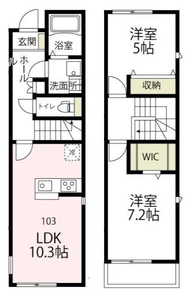 カーサスピカ(2LDK/1階)の間取り写真