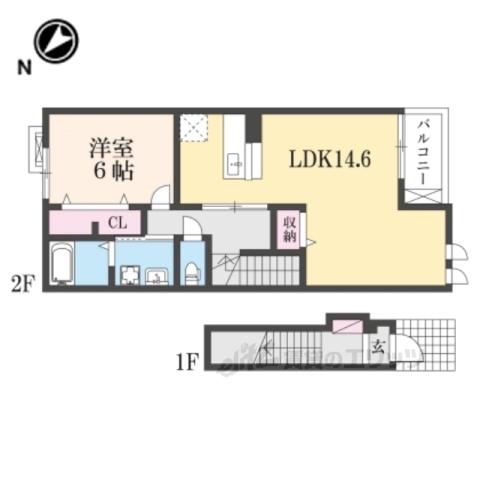 モンテグランデⅡ(1LDK/2階)の間取り写真