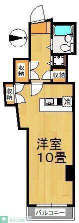 ロイヤル大山(1K/4階)の間取り写真