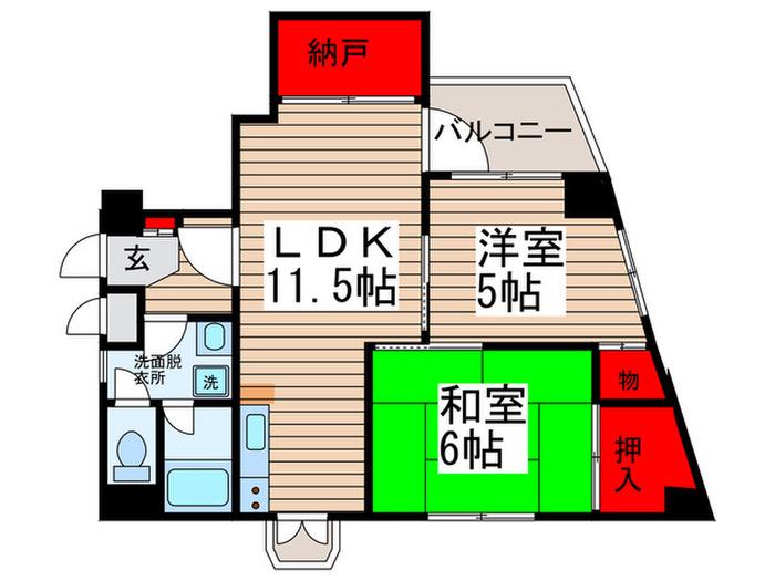 ビラ松濤(2LDK/5階)の間取り写真