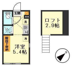 ブランディーユ新小岩(ワンルーム/2階)の間取り写真