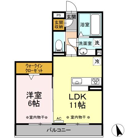PARK EUPHORIA(1LDK/2階)の間取り写真