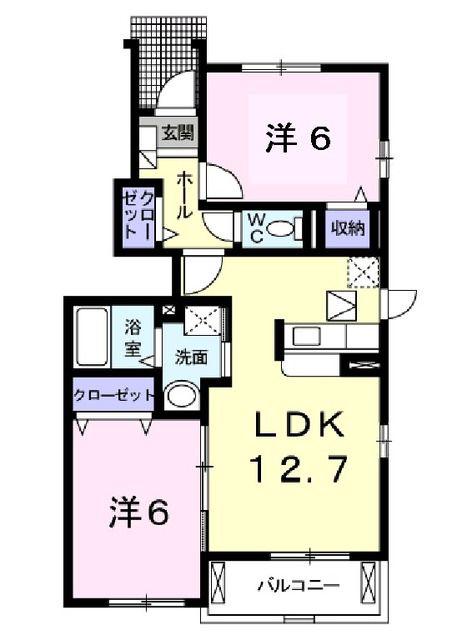 SCHONE-UI(2LDK/1階)の間取り写真