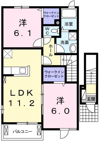 フローラ ボニ-タ(2LDK/2階)の間取り写真