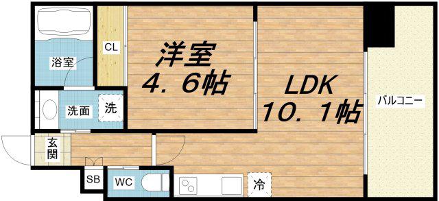 プレジオ阿波座(1LDK/7階)の間取り写真