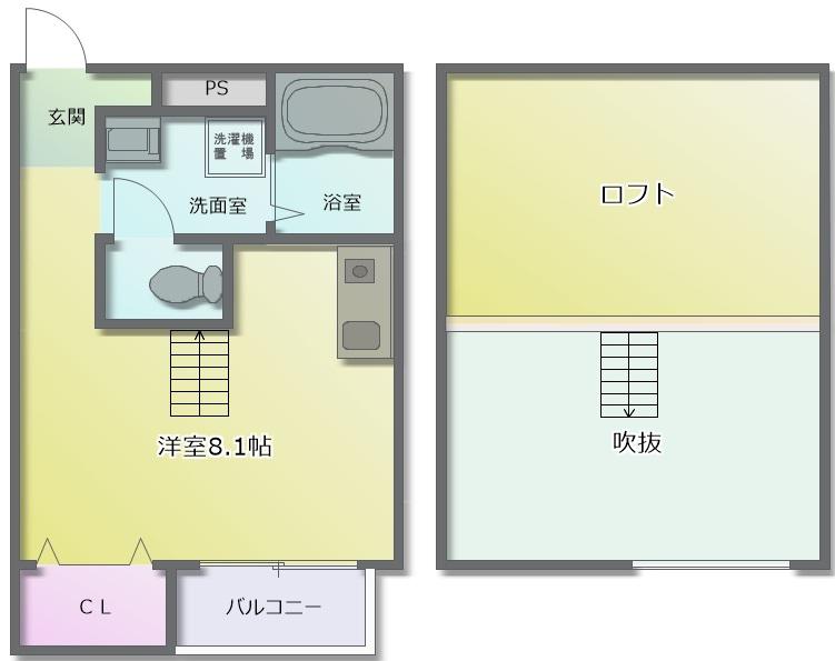 フォーリアライズ友井(1K/1階)の間取り写真