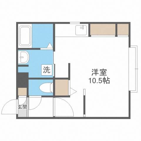 グレイスフルK(ワンルーム/3階)の間取り写真