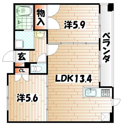 DA VINCI Vダ・ヴィンチ・ファイブ(2LDK/3階)の間取り写真
