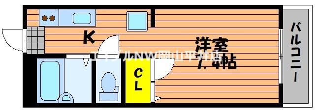 OKANOII(1K/4階)の間取り写真