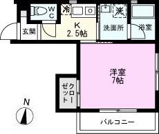 ユーフォリア(1K/1階)の間取り写真