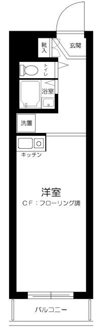 セブンスターハイツ代々木(ワンルーム/2階)の間取り写真