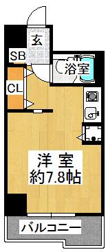 学が丘カレッジハイツ(1K/6階)の間取り写真