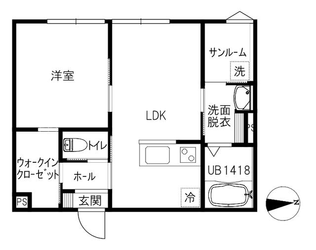 TRIBUTE 1(1LDK/1階)の間取り写真